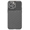 iPhone 14 Pro Szilikon Tok 2in1 Hybrid Thunder Twill Csúszásgátlókivitel Fekete