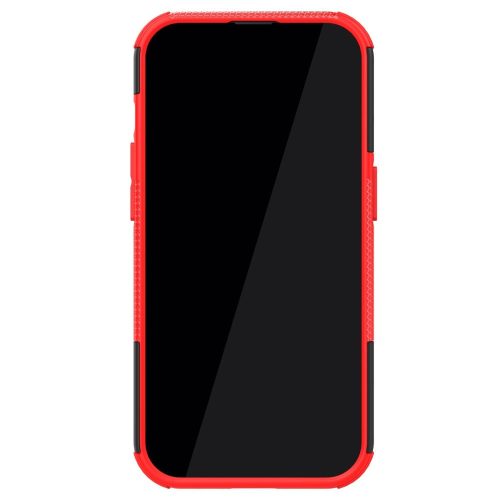 iPhone 14 Pro Szilikon Tok Ütésállókivitel 2in1 Hybrid Kitámasztható - Csúszásgátlóval Piros
