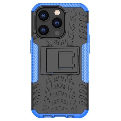 iPhone 14 Pro Szilikon Tok Ütésállókivitel 2in1 Hybrid Kitámasztható - Csúszásgátlóval Kék