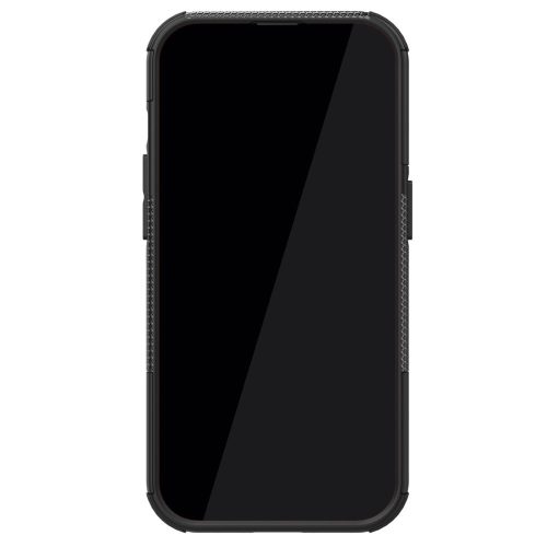 iPhone 14 Pro Szilikon Tok Ütésállókivitel 2in1 Hybrid Kitámasztható - Csúszásgátlóval Fekete