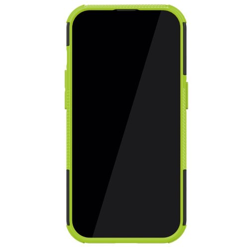 iPhone 14 Pro Szilikon Tok Ütésállókivitel 2in1 Hybrid Kitámasztható - Csúszásgátlóval Zöld