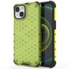 iPhone 14 Szilikon Tok 2in1 Hybrid HoneyComb Series TPU Ütéscsökkentősarokkal Zöld