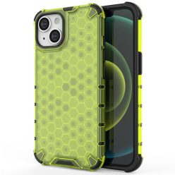   iPhone 14 Szilikon Tok 2in1 Hybrid HoneyComb Series TPU Ütéscsökkentősarokkal Zöld