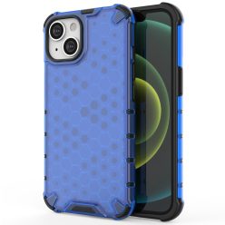   iPhone 14 Szilikon Tok 2in1 Hybrid HoneyComb Series TPU Ütéscsökkentősarokkal Kék