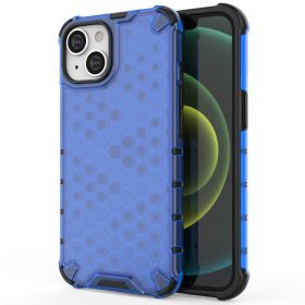   iPhone 14 Szilikon Tok 2in1 Hybrid HoneyComb Series TPU Ütéscsökkentősarokkal Kék