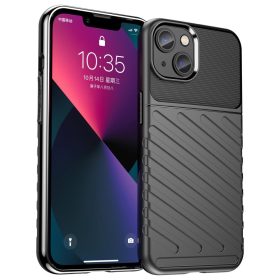   iPhone 14 Szilikon Tok Ütésállókivitel Thunder Twill Series Fekete