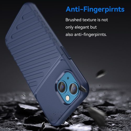 iPhone 14 Szilikon Tok Ütésállókivitel Thunder Twill Series Kék