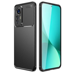   RMPACK Xiaomi 12 Lite Szilikon Tok New Carbon Series Mintázattal Fekete