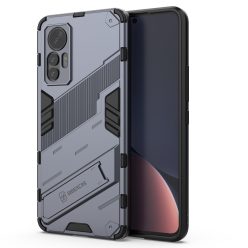   RMPACK Xiaomi 12 Lite Tok Ütésállókivitel Kitámasztható PC + TPU 2in1 Anti-Drop Series Kameralencse védelemmel Sötétkék