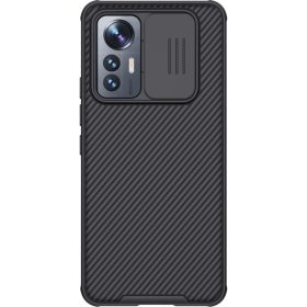   RMPACK Xiaomi 12 Lite Tok Ütésállókivitel Nillkin Camshield Pro Series Lencsevédővel Hybrid Fekete