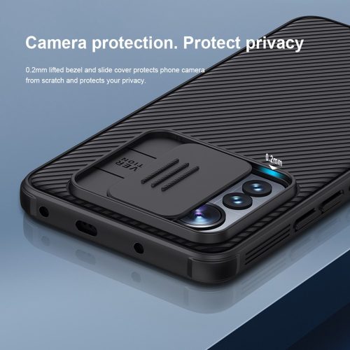 RMPACK Xiaomi 12 Lite Tok Ütésállókivitel Nillkin Camshield Pro Series Lencsevédővel Hybrid Fekete