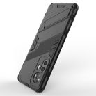 RMPACK Xiaomi 12T Tok Ütésállókivitel Kitámasztható PC + TPU 2in1 Anti-Drop Series Kameralencse védelemmel Fekete