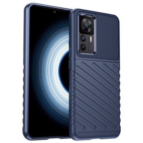 RMPACK Xiaomi 12T Pro / 12T Szilikon Tok Twill Ütésálló Thunder Series Kivitel Sötétkék