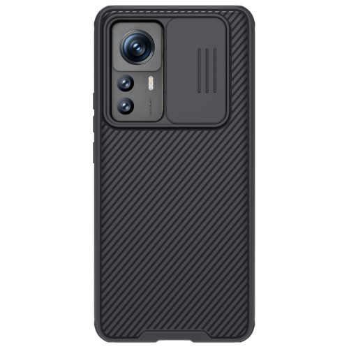 RMPACK Xiaomi 12T Pro / 12T Tok Ütésállókivitel Nillkin Camshield Pro Series Lencsevédővel Hybrid Fekete