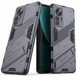   RMPACK Xiaomi 12 Pro Tok Ütésállókivitel Kitámasztható PC + TPU 2in1 Anti-Drop Series Kameralencse védelemmel Szürke