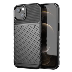   iPhone 13 Szilikon Tok 2in1 Hybrid Thunder Twill Csúszásgátlókivitel Fekete