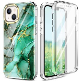   iPhone 13 Premium Szilikon Tok 3in1 Mintás Full Protection Series PET Képernyővédővel A01