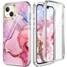   iPhone 13 Premium Szilikon Tok 3in1 Mintás Full Protection Series PET Képernyővédővel A02