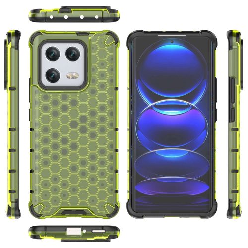 RMPACK Xiaomi 13 Pro Szilikon Tok 2in1 HoneyComb Series Ütésállókivitel Shockproof Zöld