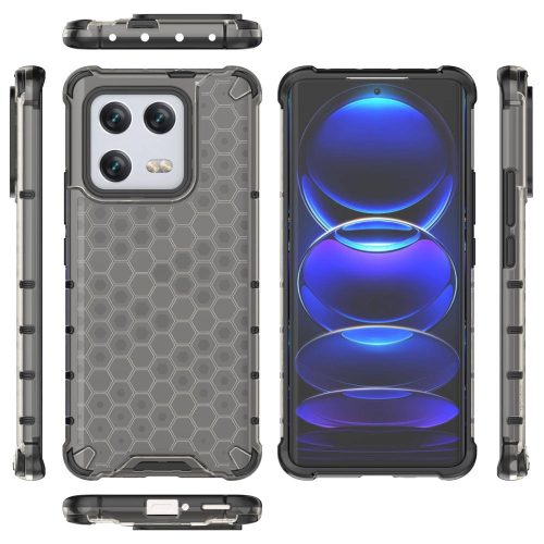 RMPACK Xiaomi 13 Pro Szilikon Tok 2in1 HoneyComb Series Ütésállókivitel Shockproof Fekete