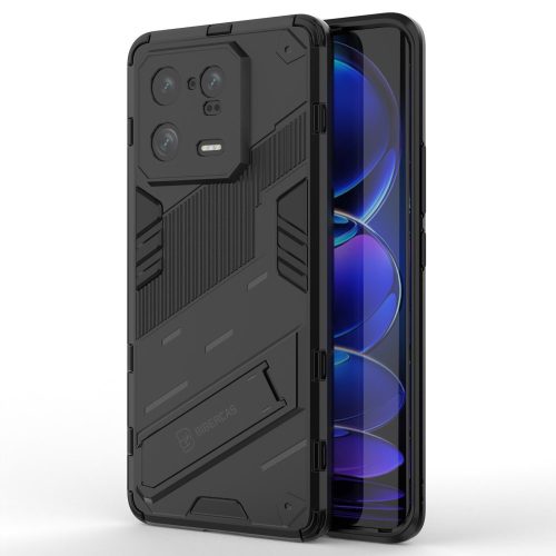 RMPACK Xiaomi 13 Pro Tok Ütésállókivitel Kitámasztható PC + TPU 2in1 Anti-Drop Series Kameralencse védelemmel Fekete
