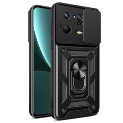   RMPACK Xiaomi 13 Pro Ütésálló Tok Best Armor Ring Style + Camera Protector Lencsevédelemmel Fekete