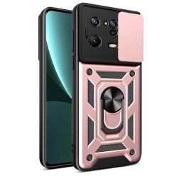   RMPACK Xiaomi 13 Pro Ütésálló Tok Best Armor Ring Style + Camera Protector Lencsevédelemmel Rózsaarany