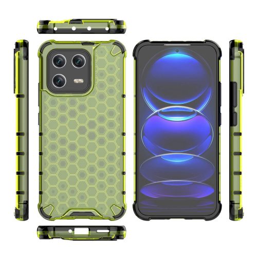 RMPACK Xiaomi 13 Szilikon Tok 2in1 HoneyComb Series Ütésállókivitel Shockproof Zöld