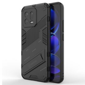   RMPACK Xiaomi 13 Tok Ütésállókivitel Kitámasztható PC + TPU 2in1 Anti-Drop Series Kameralencse védelemmel Fekete