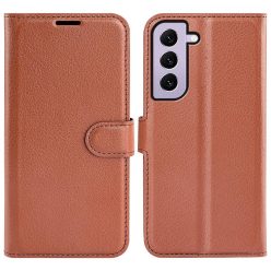   RMPACK Samsung Galaxy S23 Notesz Tok Business Series Kitámasztható Bankkártyatartóval Barna