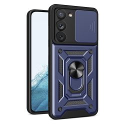   RMPACK Samsung Galaxy S23 Ütésálló Tok Best Armor Ring Style + Camera Protector Lencsevédelemmel Sötétkék