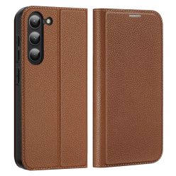   RMPACK Samsung Galaxy S23 Bőrtok Notesz DUX DUCIS Premium Skin X2 Series Kitámasztható - Kártyatartóval Barna