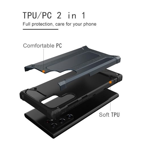 RMPACK Samsung Galaxy S23 Ultra Ütésálló Armor Tok Guard Series 2in1 Fekete