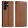 RMPACK Samsung Galaxy S23 Ultra Tok Bőrtok Notesz DUX DUCIS Premium Skin X2 Series Kitámasztható - Kártyatartóval Barna