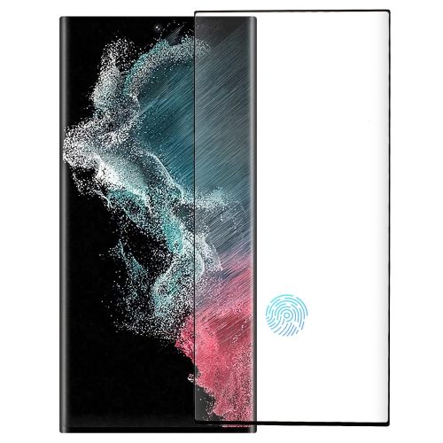 RMPACK Samsung Galaxy S23 Ultra Kijlezővédő 3D FullSize Üvegfólia Tempered Glass ( támogatott ujjlenyomat olvasó ) Side Protect