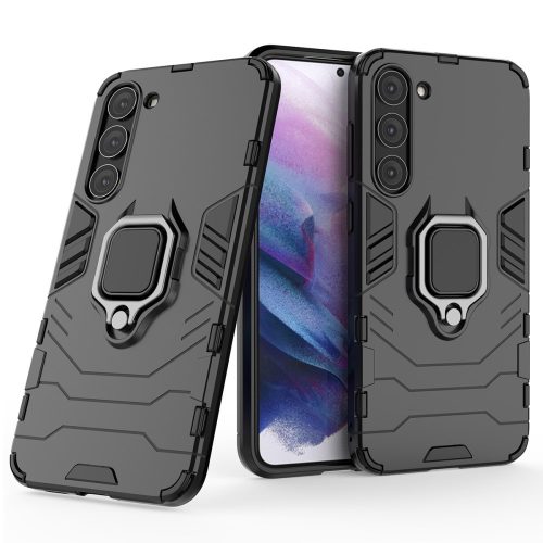 RMPACK Samsung Galaxy S23+ Védőtok Ring Guard Gyűrűs 2in1 Tok Ütésálló - Kitámasztható TPU Hybrid Fekete