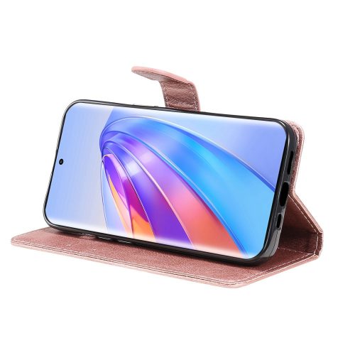 RMPACK Honor Magic5 Lite 5G Notesz Tok Business Series Kitámasztható Bankkártyatartóval Rózsaarany