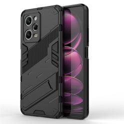  RMPACK Xiaomi Redmi Note 12 Pro 5G Tok Ütésállókivitel Kitámasztható PC + TPU 2in1 Anti-Drop Series Kameralencse védelemmel Fekete