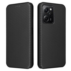   RMPACK Xiaomi Redmi Note 12 Pro 5G Notesz Tok Karbon Mintázattal - Kitámasztható Carbon Style Series Fekete
