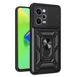   RMPACK Xiaomi Redmi Note 12 Pro 5G Ütésálló Tok Best Armor Ring Style + Camera Protector Lencsevédelemmel Fekete