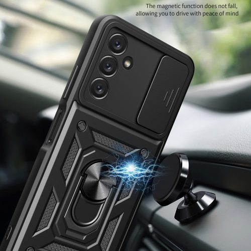 RMPACK Samsung Galaxy A14 5G Ütésálló Tok Best Armor Ring Style + Camera Protector Lencsevédelemmel Sötétkék