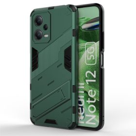   RMPACK Xiaomi Redmi Note 12 5G Tok Ütésállókivitel Kitámasztható PC + TPU 2in1 Anti-Drop Series Kameralencse védelemmel Zöld