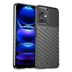   RMPACK Xiaomi Redmi Note 12 5G Szilikon Tok Twill Ütésálló Thunder Series Kivitel Fekete