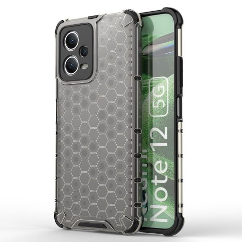 RMPACK Xiaomi Redmi Note 12 5G Szilikon Tok 2in1 HoneyComb Series Ütésállókivitel Shockproof Fekete