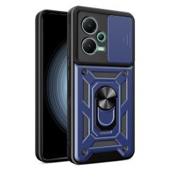   RMPACK Xiaomi Redmi Note 12 5G Ütésálló Tok Best Armor Ring Style + Camera Protector Lencsevédelemmel Sötétkék