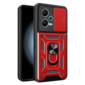   RMPACK Xiaomi Redmi Note 12 5G Ütésálló Tok Best Armor Ring Style + Camera Protector Lencsevédelemmel Piros