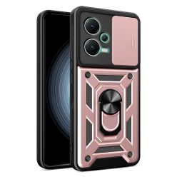   RMPACK Xiaomi Redmi Note 12 5G Ütésálló Tok Best Armor Ring Style + Camera Protector Lencsevédelemmel Rózsaarany