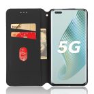 RMPACK Honor Magic5 Pro 5G Tok Notesz Karbon Mintázattal Kártyartartóval Kitámasztható Fekete