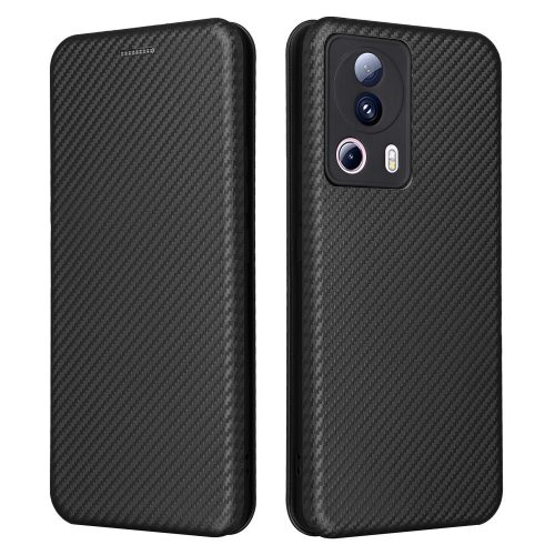 RMPACK Xiaomi 13 Lite Notesz Tok Karbon Mintázattal - Kitámasztható Carbon Style Series Fekete