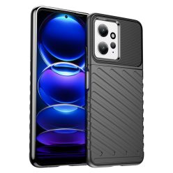   RMPACK Xiaomi Redmi Note 12 4G Szilikon Tok Twill Ütésálló Thunder Series Kivitel Fekete